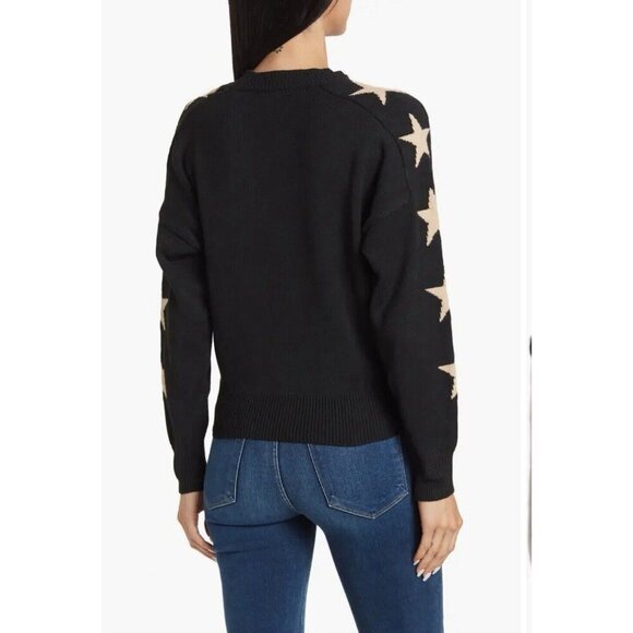 Sweet Romeo Star Sweater Size Medium Black Knit Camel Stars Celestial - Picture 2 of 5